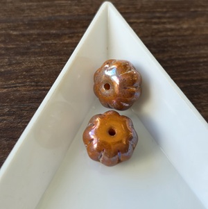 Rustiek oranje pompoen kraal 11*8mm