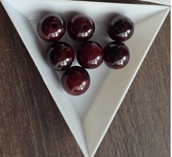 Resin kraal aubergine rood (Eggplant) 12mm
