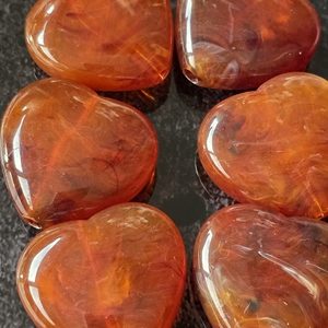 Oranje bruin hart 35,5*37,5mm