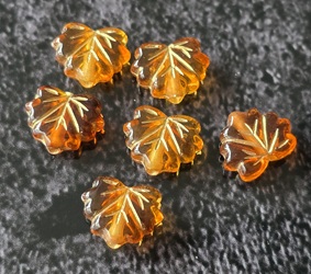 Cognac bruin - goud blad 10*13mm