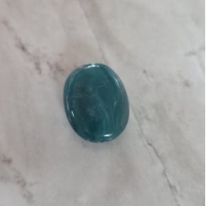 Teal groen wit ovaal 19*15mm