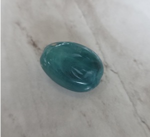 Teal groen wit Nugget/Eivormig 18,5*13,5mm