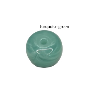 Turquoise groen-wit disc 9,5*14,5mm