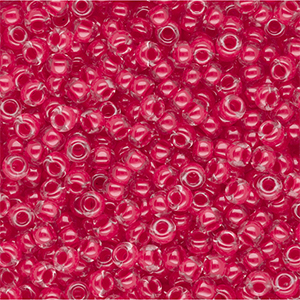Carnation pink lined crystal  8-209 3mm 8/0 (10g)