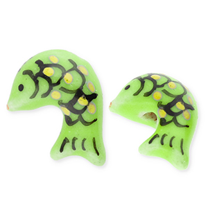 Vis groen-geel-zwart 16*20,5mm
