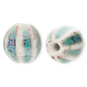 Teal blue-offwhite-port red 11mm