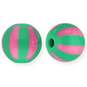 Groen-roze gestreept 12mm