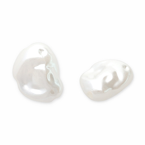 Imitatie zoetwaterparel Irregular wit 14*11mm