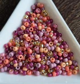 Miyuki peach Plum rocaillemix 3mm 8/0 (5gr)
