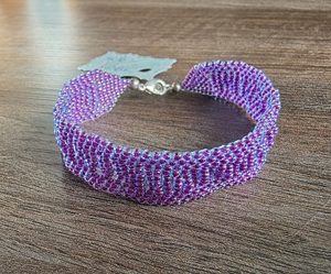 Paarse peyote armband 19cm