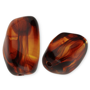 Orange brown rechthoek met een twist 21*15,5mm