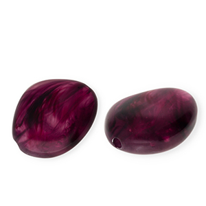 Aubergine purple-white marble Irregular 23*19mm