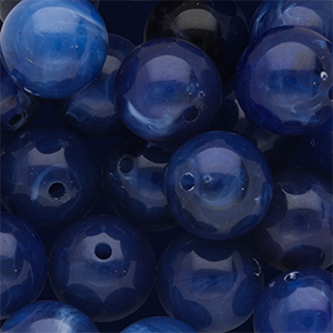 Donkerblauw multicolour wit-marble 14mm