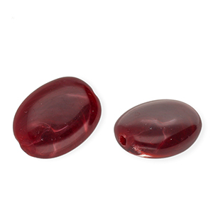Burgundy rood-wit marble ovaal 19*15mm
