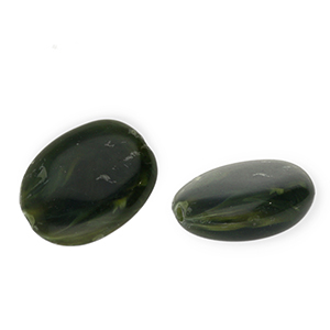 Mosgroen-wit marble ovaal 19*15mm