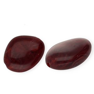 Burgundy rood-wit marble irregular 23*19mm