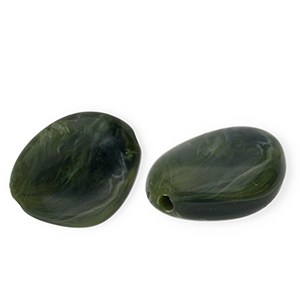 Mosgroen-wit marble irregular 23*19mm