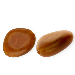Bruin-camel-bruin-wit marble irregular 23*19mm